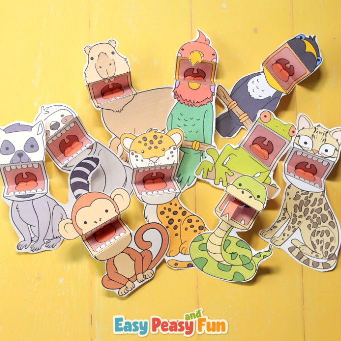 Printable Rainforest Animals Finger Puppets Easy Peasy And Fun