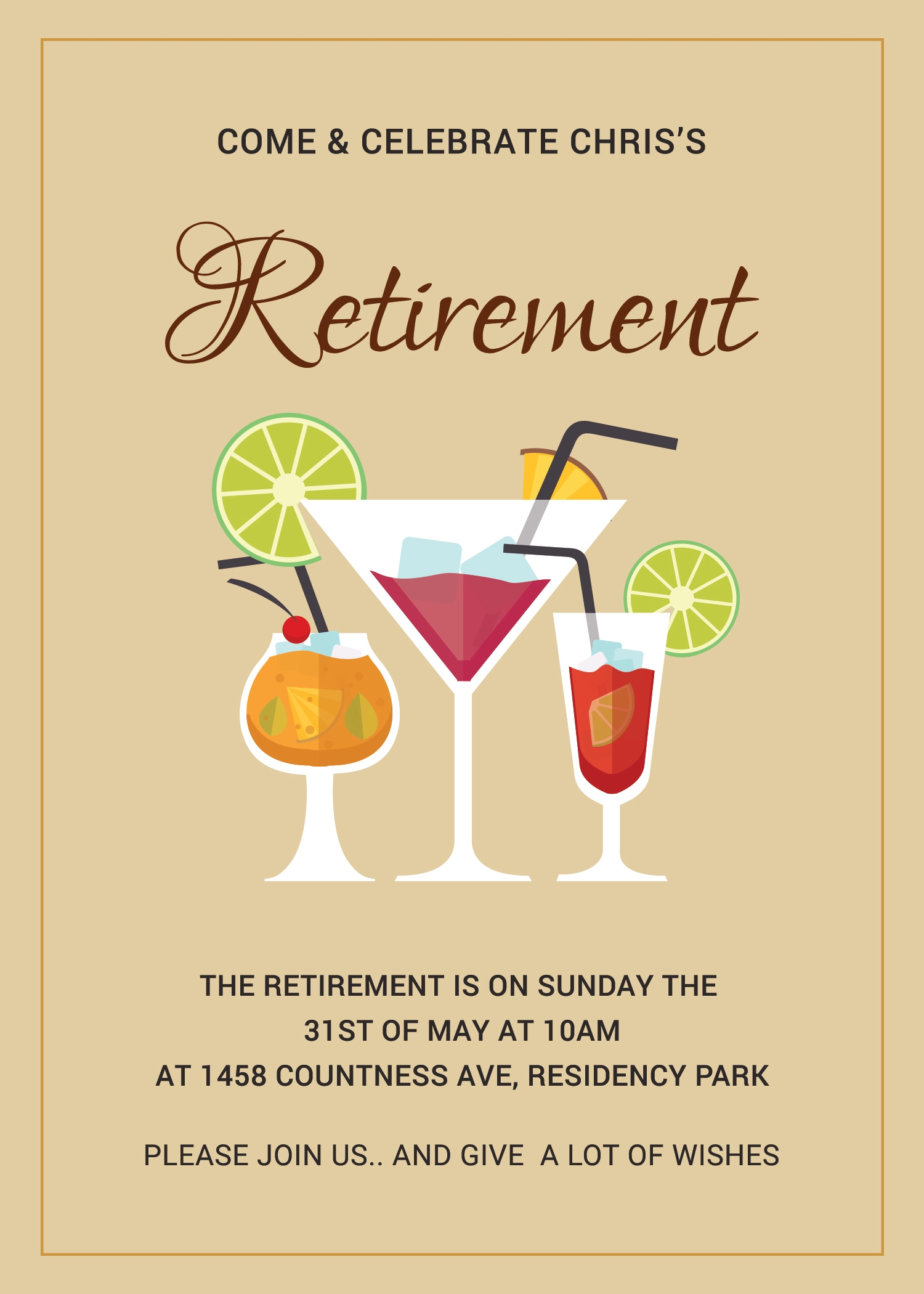 retirement party invitation card template
