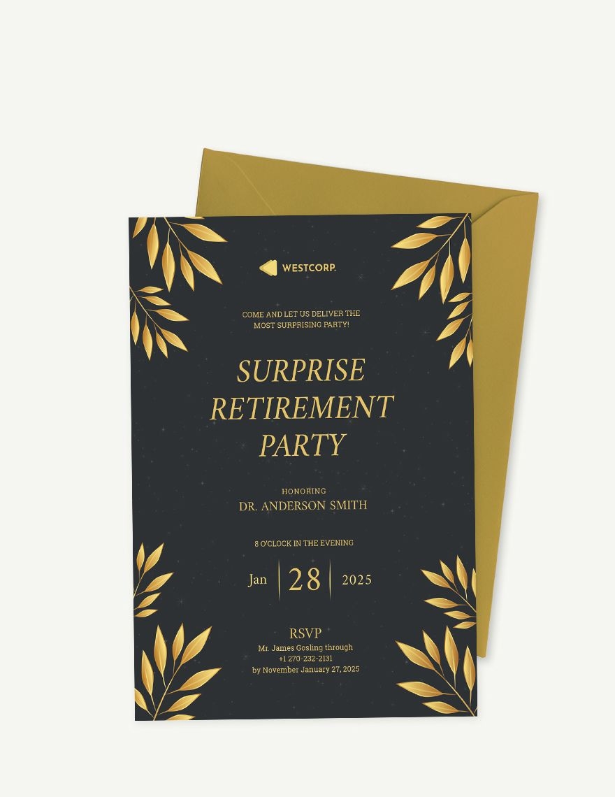 Printable Retirement Party Invitation Template In Pages Word