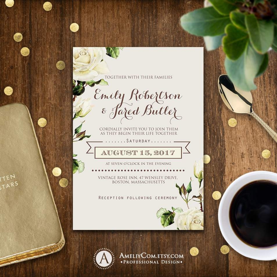Printable Rustic Wedding Invitation Templates Wedding Invitation