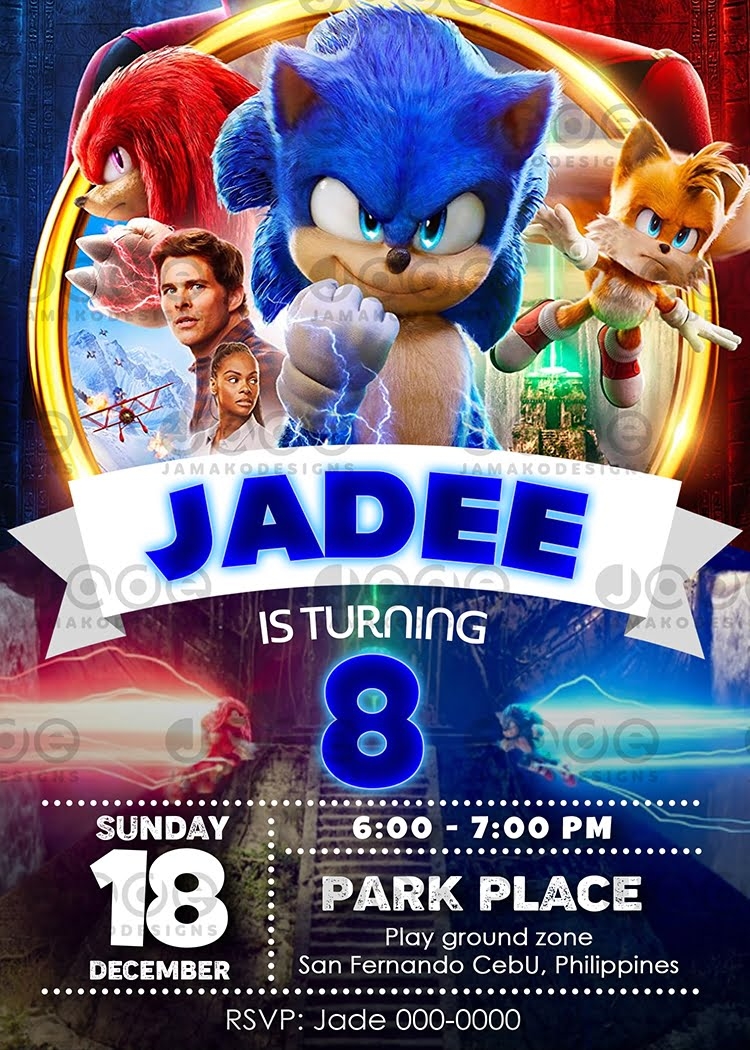 Printable Sonic Invitation Template Printable Templates Online By