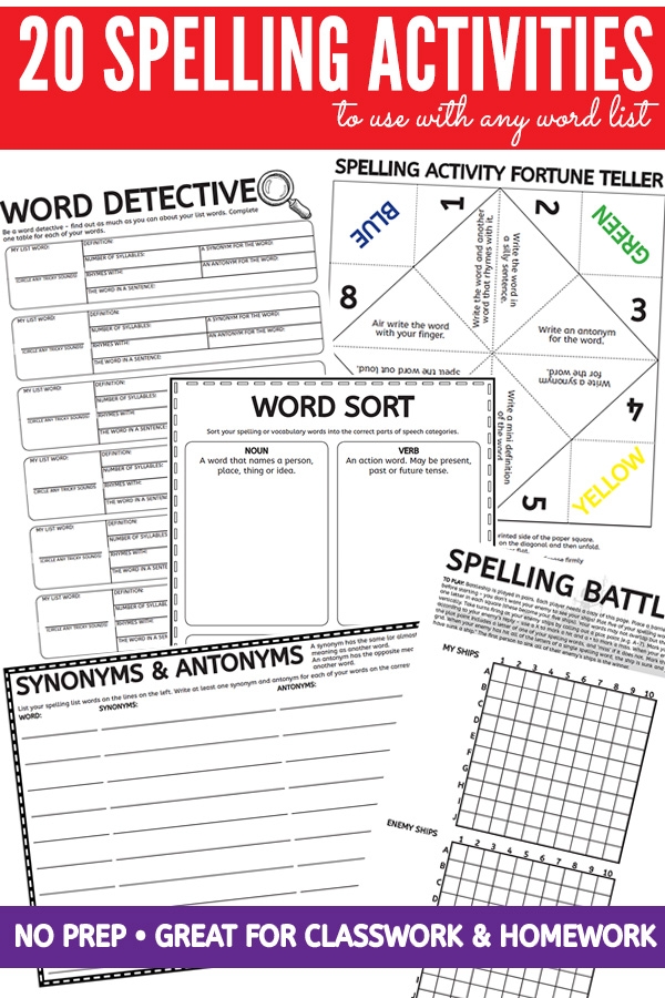 Printable Spelling Games