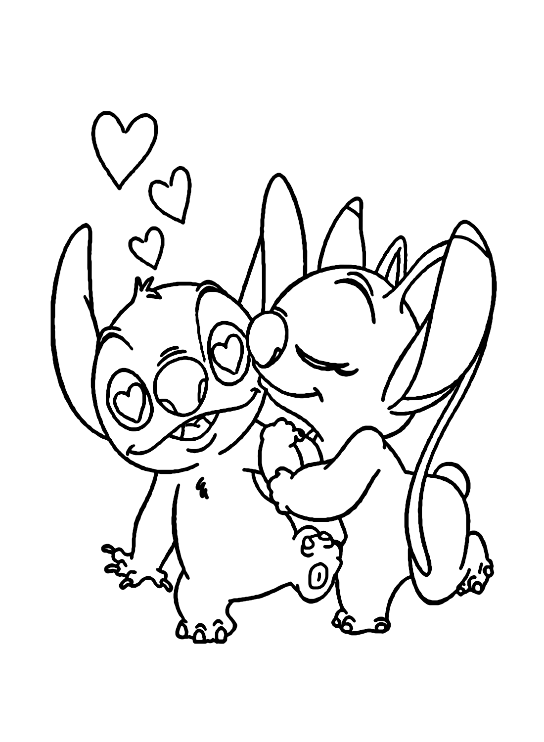 Printable Stitch And Angel Coloring Pages Coloring Page Free 