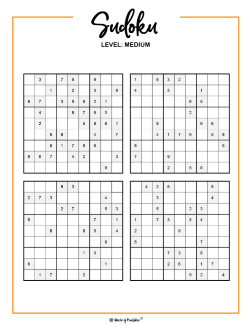 Printable Sudoku Puzzles Worksheets Library
