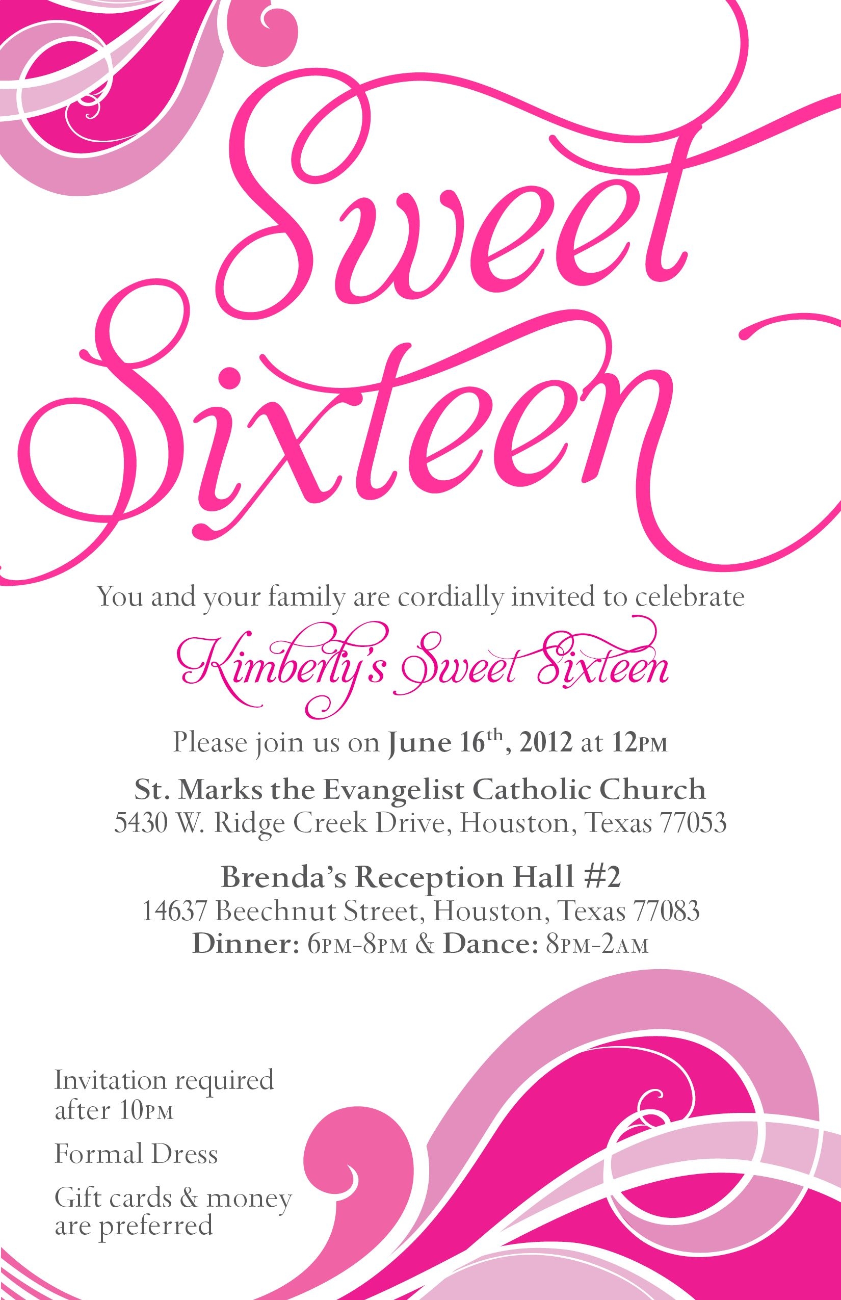 printable sweet 16 invitation templates