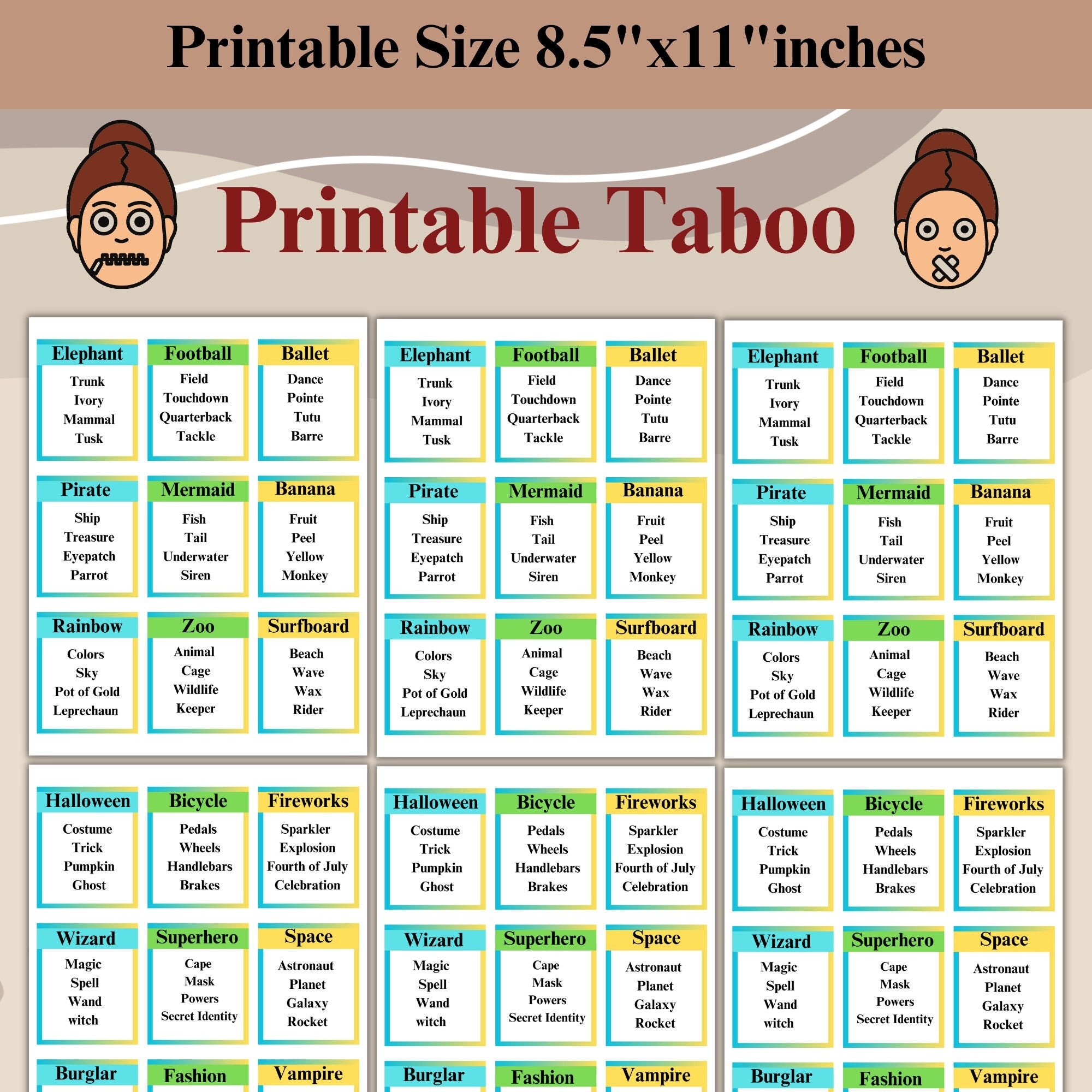 printable taboo game cards pdf