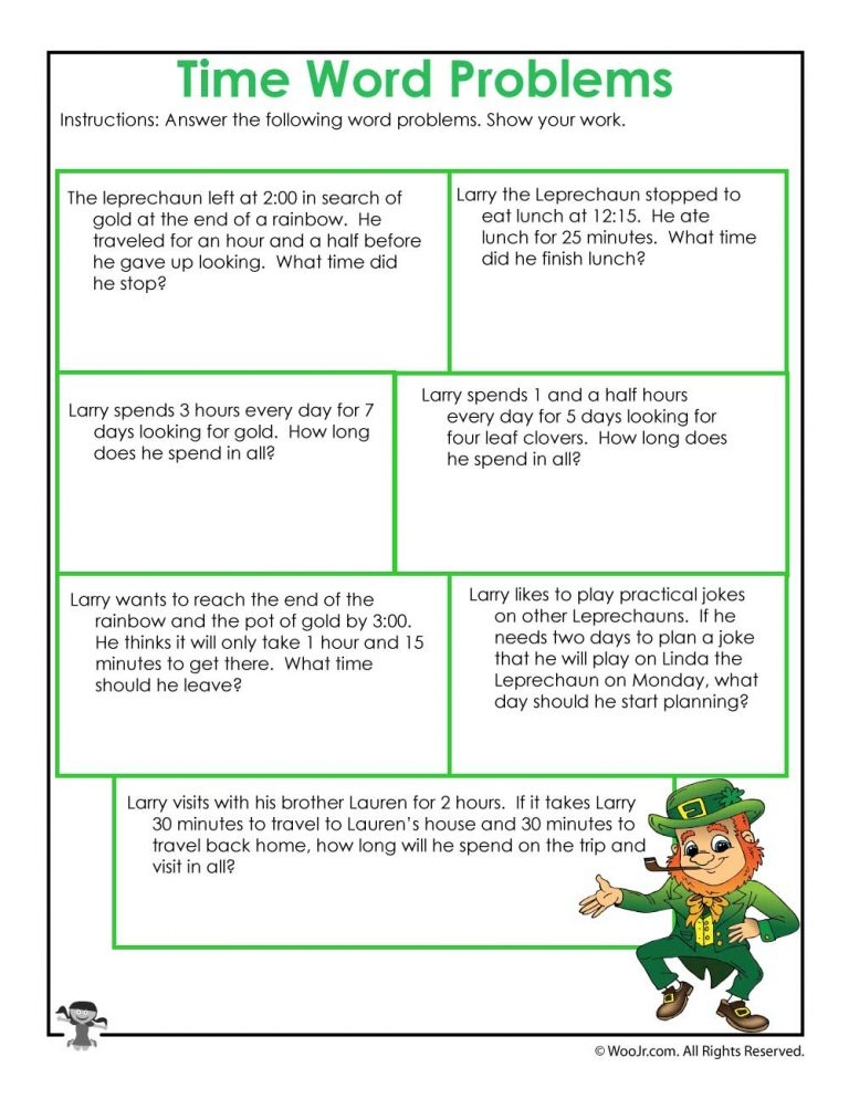story problem math worksheets