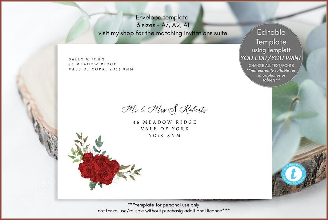 printable invitation envelope template