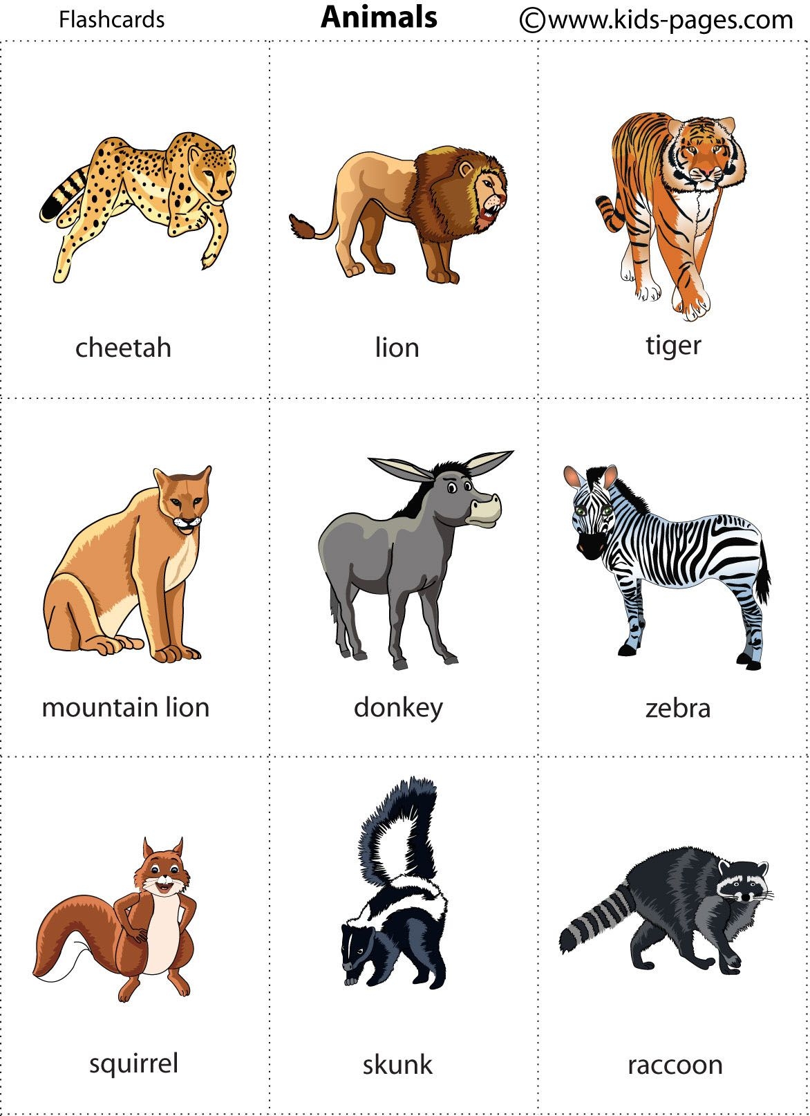printable pictures of wild animals