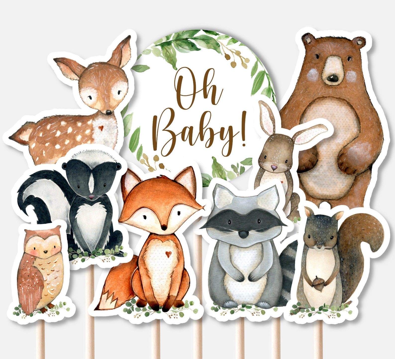 PRINTABLE Woodland Animals Centerpieces Woodland Baby Shower Oh Baby