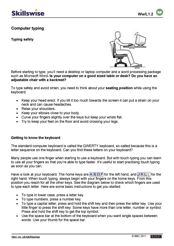 typing worksheets