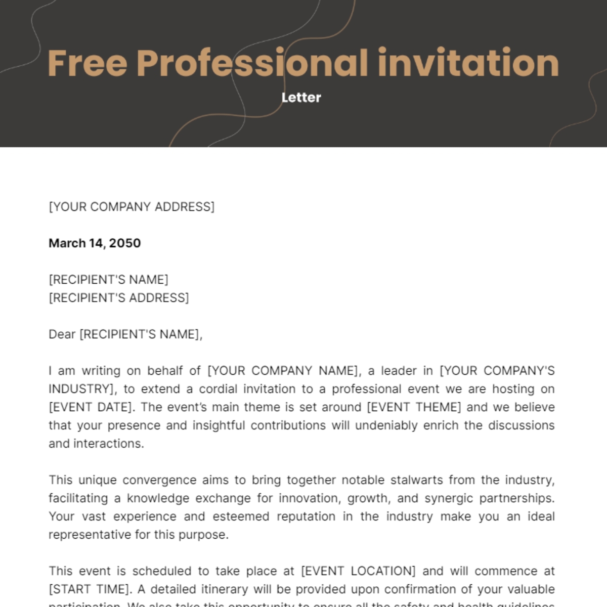 Professional Invitation Letter Template Edit Online Download 