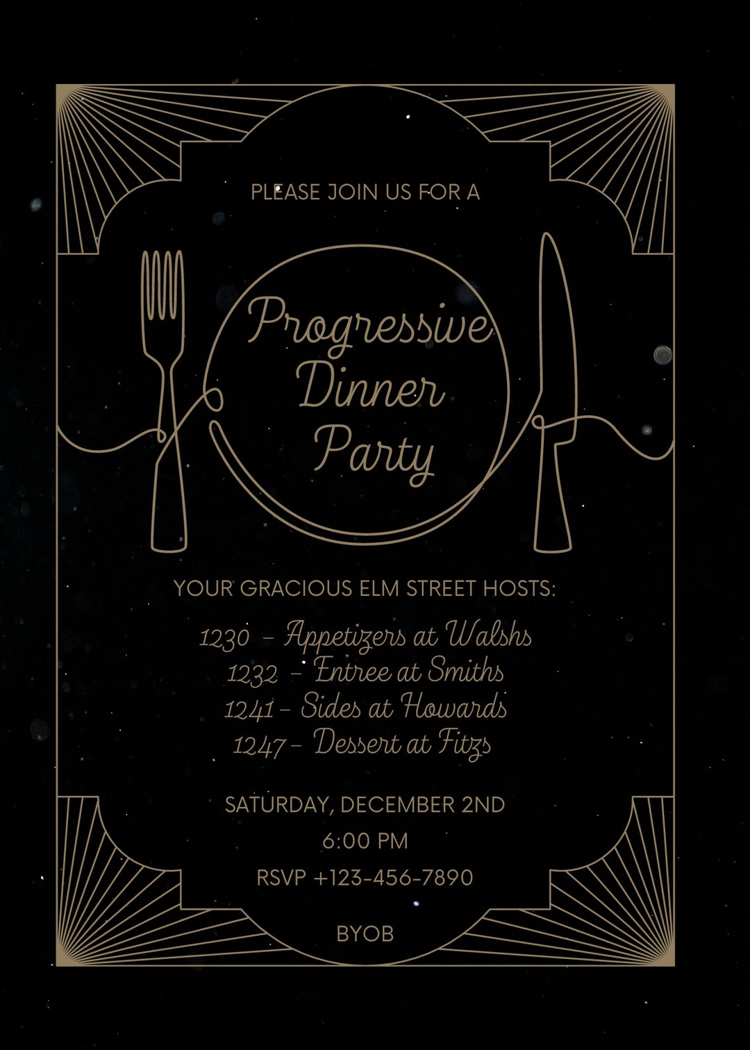 progressive dinner party invitation template