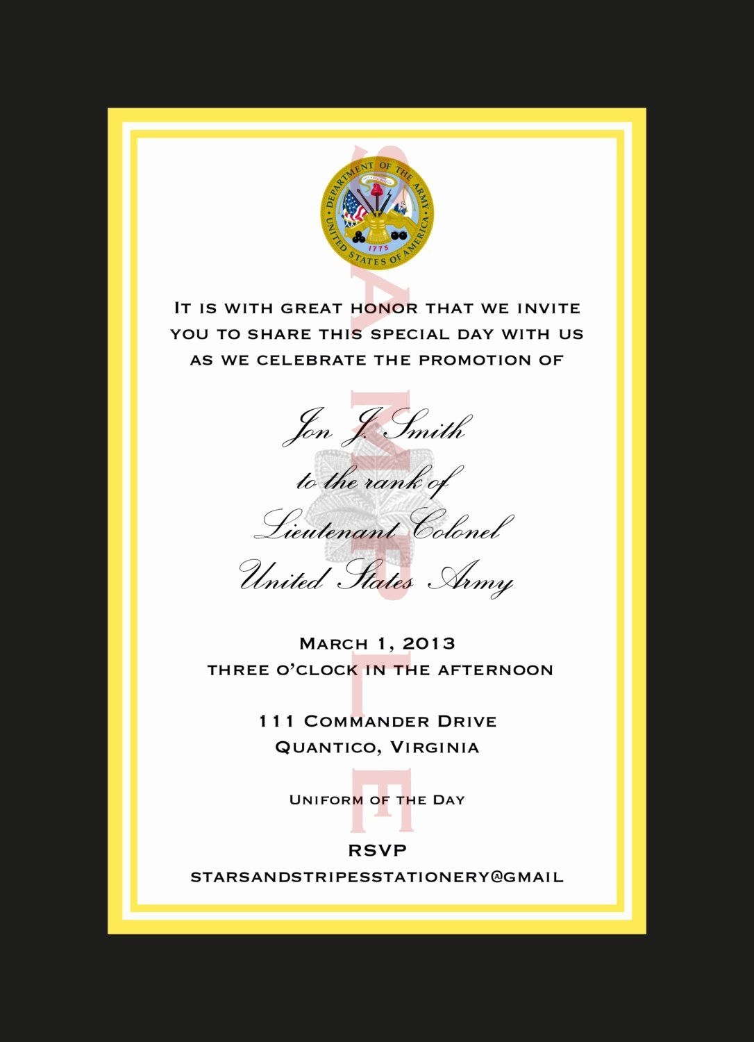 Promotion Invitation Template