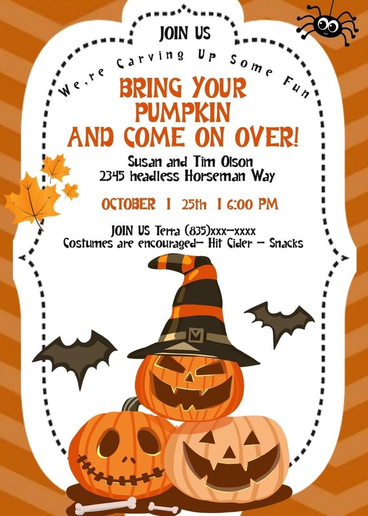 Pumpkin Invitation Template Free Skip To Start Of List Printable 
