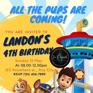 Puppy Birthday Invitation Template Etsy