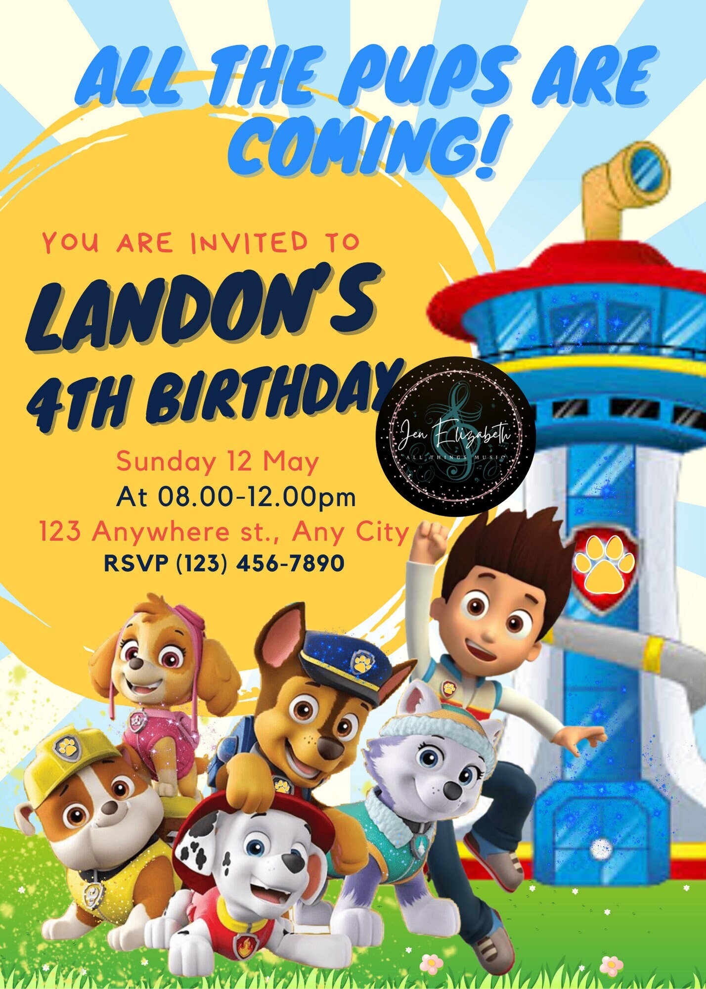 Puppy Birthday Invitation Template Etsy