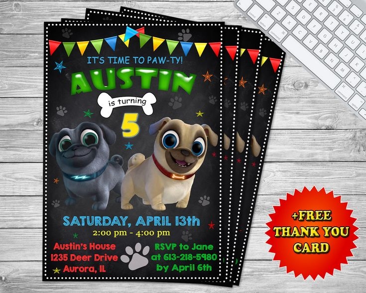 Puppy Dog Pals Invitation Puppy Dog Pals Invite Puppy Dog Pals 