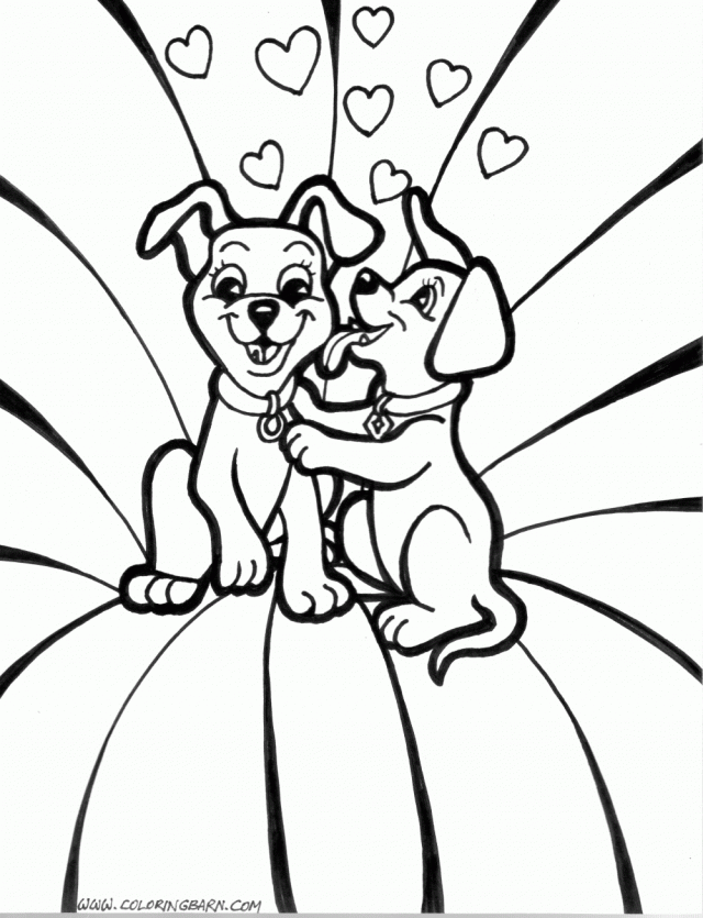 Puppy Love Coloring Pages Coloring Home