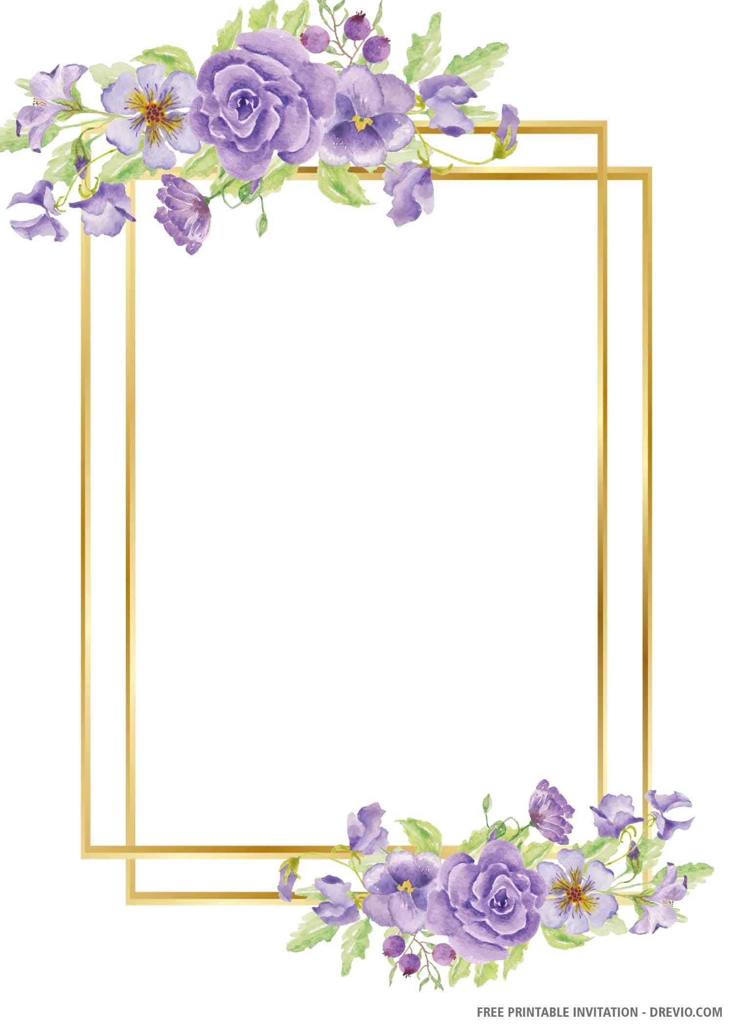 Purple And Gold Wedding Invitation Templates Jenniemarieweddings