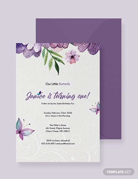Purple Birthday Invitation Template Database