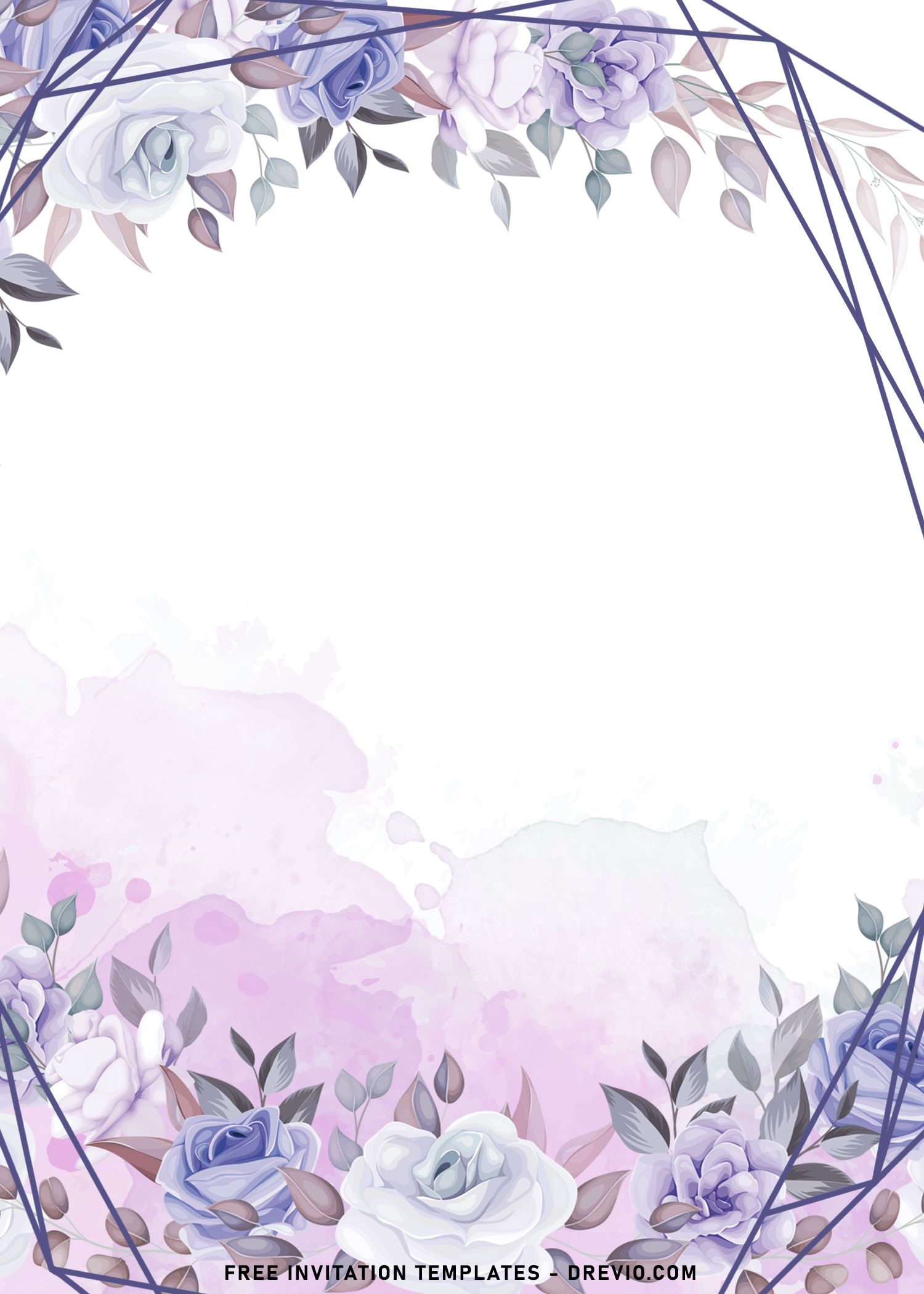 purple floral invitation template