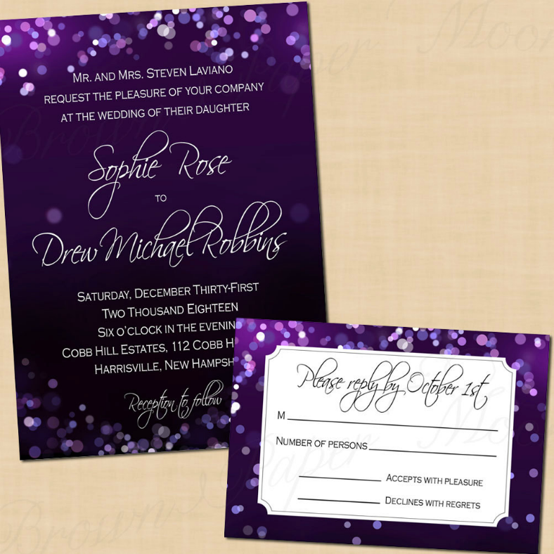 Purple Invitation Template Printable Word Searches
