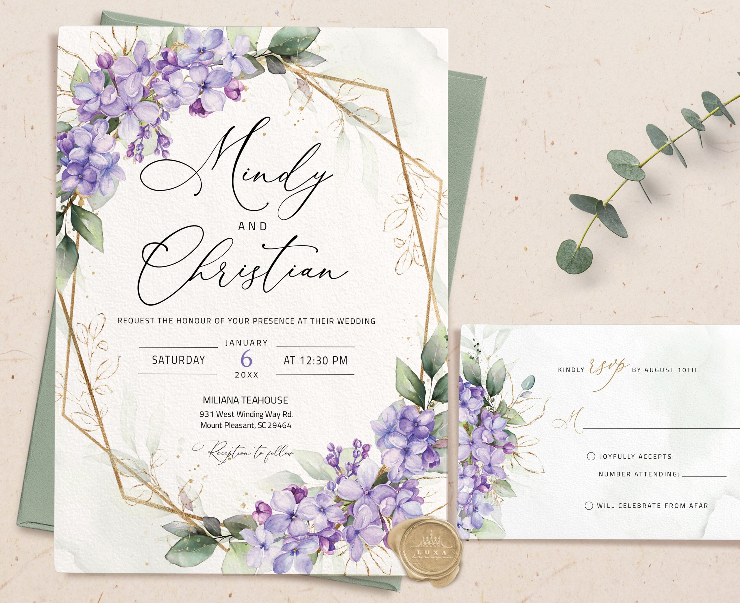 purple wedding invitation templates