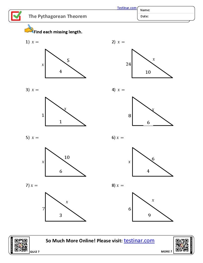Pythagoras Theorem Worksheet Teaching Resources Worksheets Library