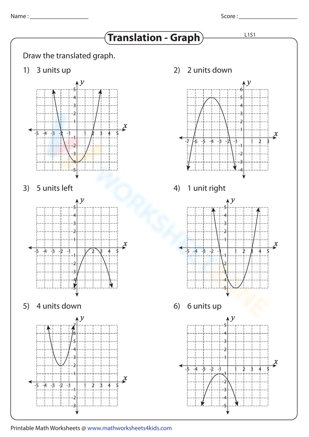 Quadratic Functions Worksheet Worksheets Library