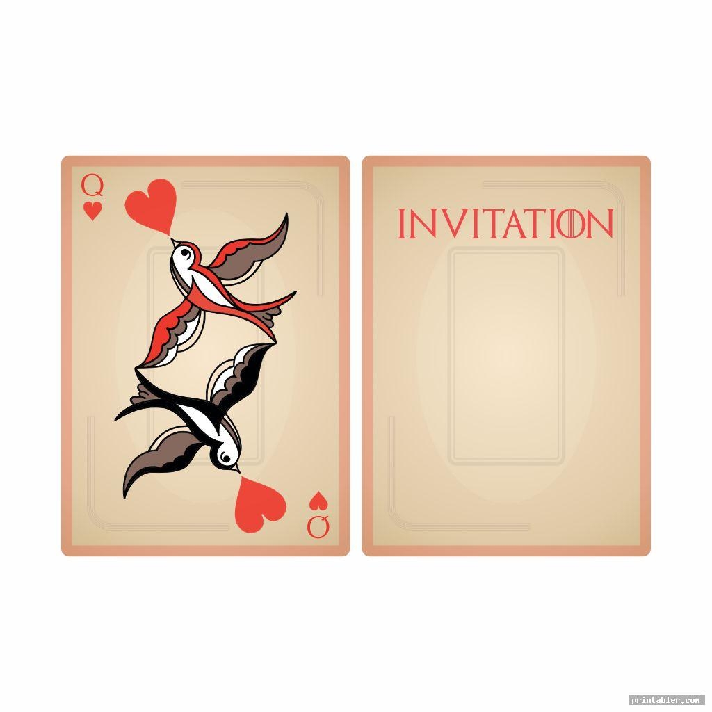 Queen Of Hearts Invitation Template Printable Gridgit