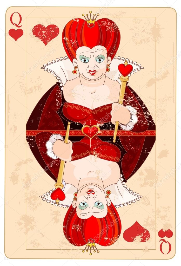Queen Of Hearts Playing Card Alice In Wonderland