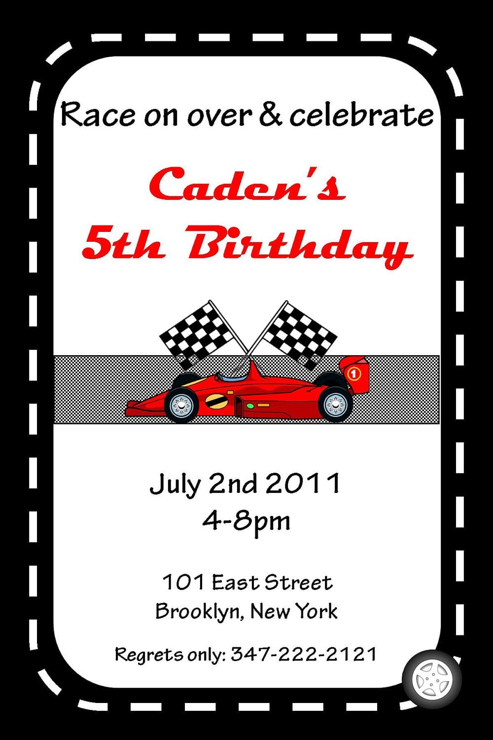 Race Car Birthday Invitation Template