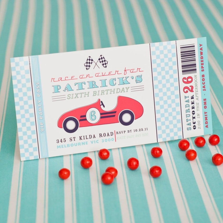 Race Car Invitation Template