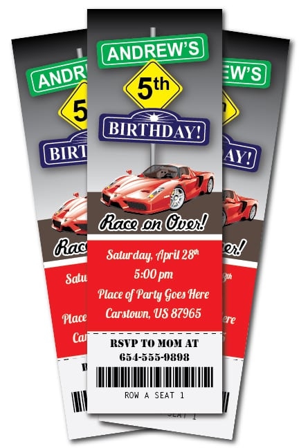 Race Car Invitation Template