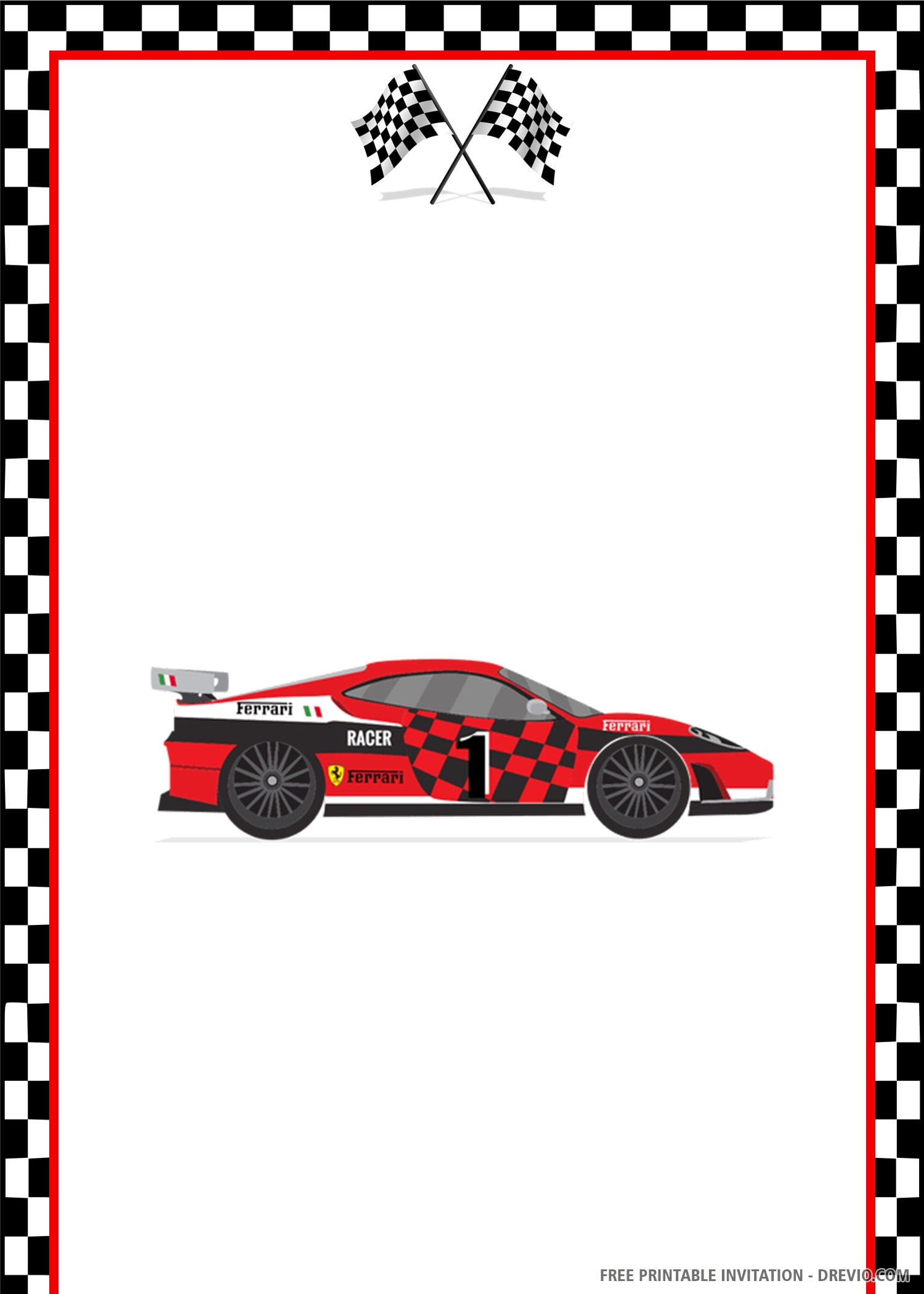 race car party invitation templates