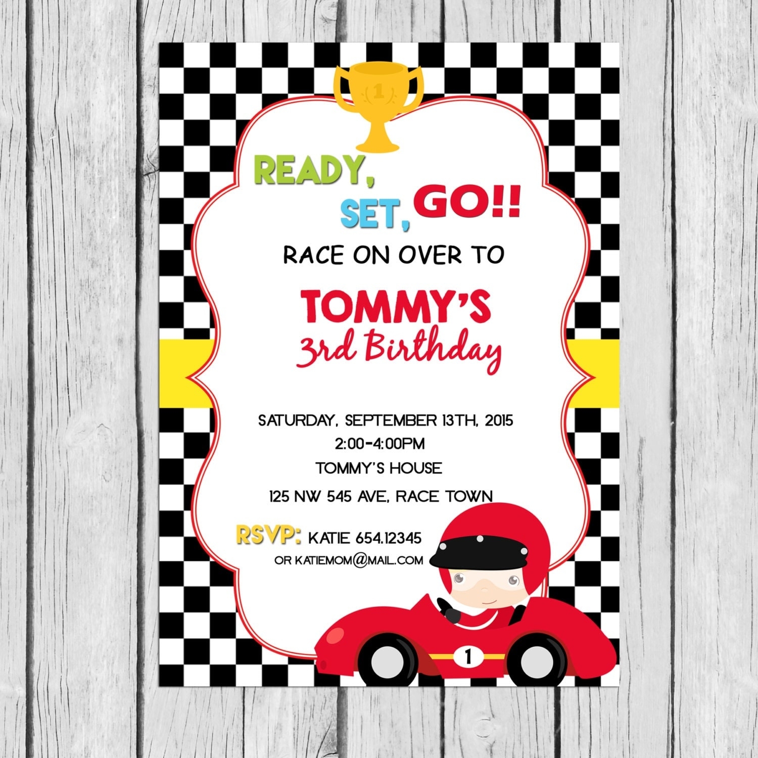 racing theme invitation template