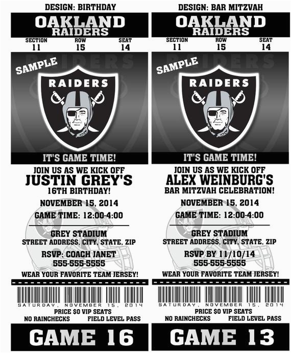 Raiders Invitation Template