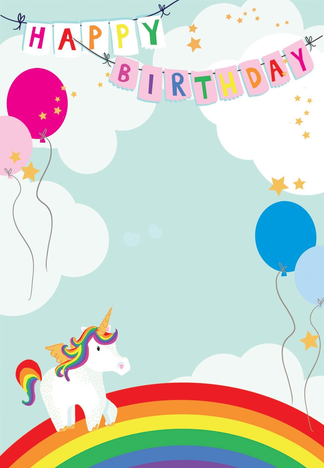 Rainbow Birthday Invitation Templates