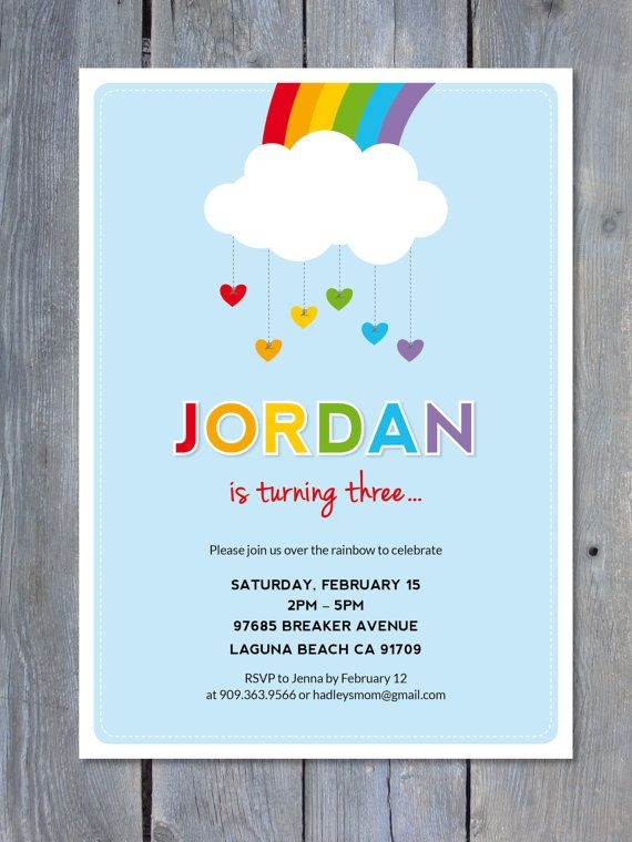 Rainbow Birthday Invite Template