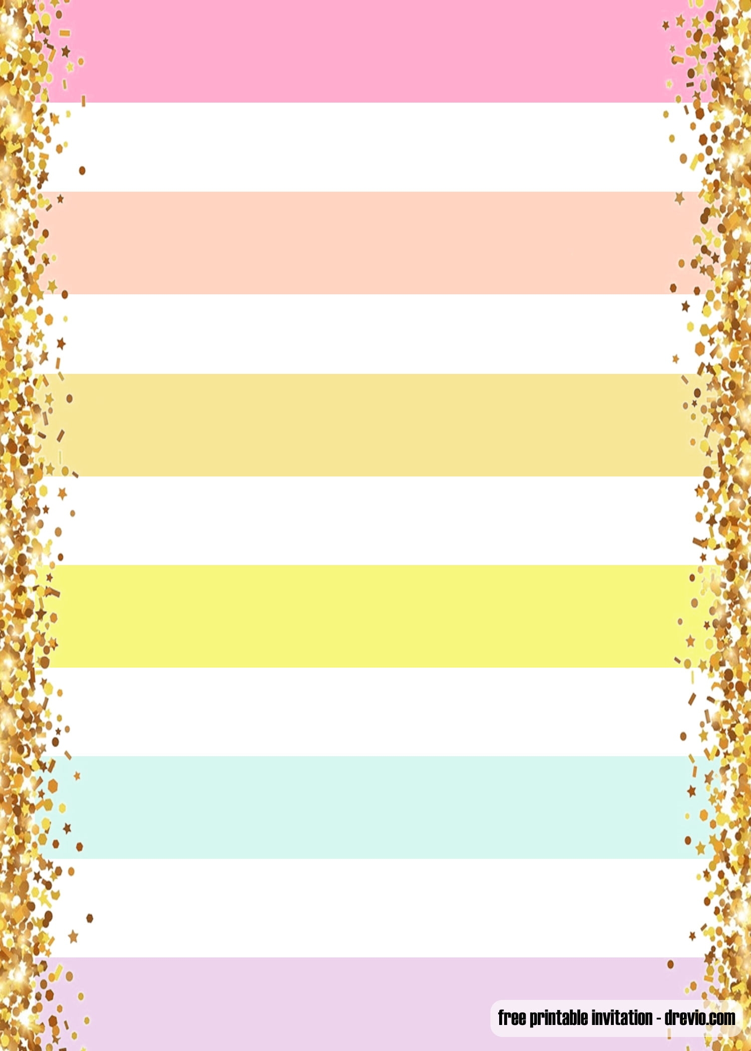 Rainbow Birthday Invite Template
