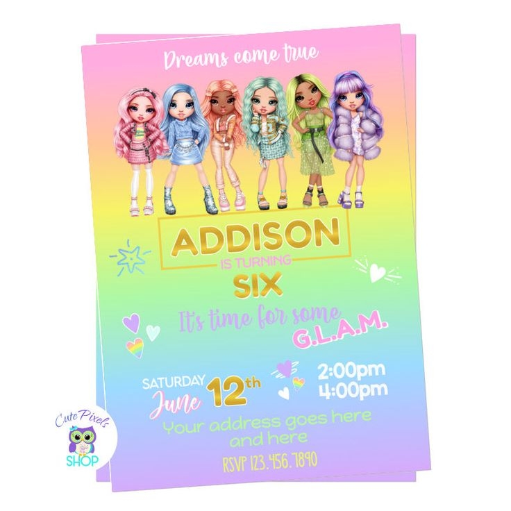Rainbow High Dolls Invitation Rainbow High Dolls In Pastels Rainbow 