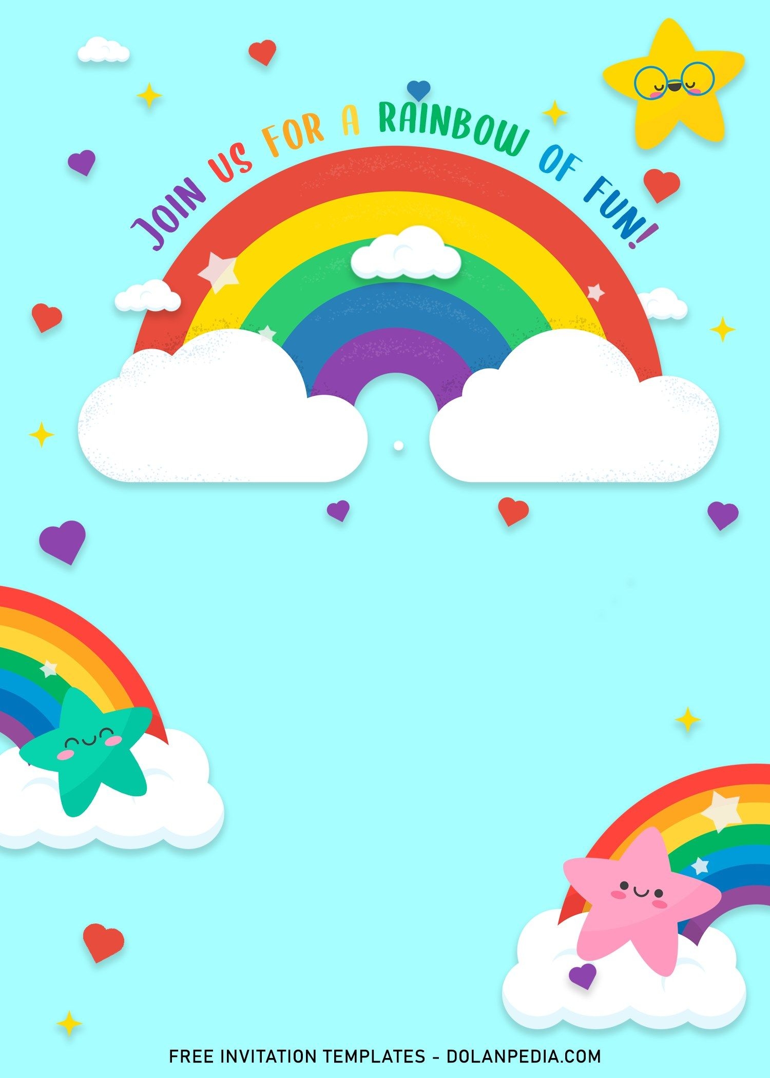 Rainbow Party Invite Template