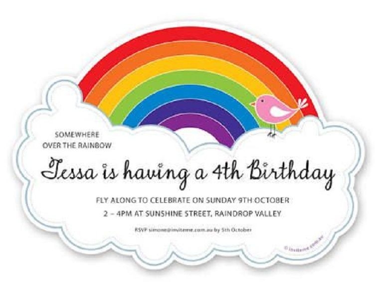 Rainbow Party Invite Template