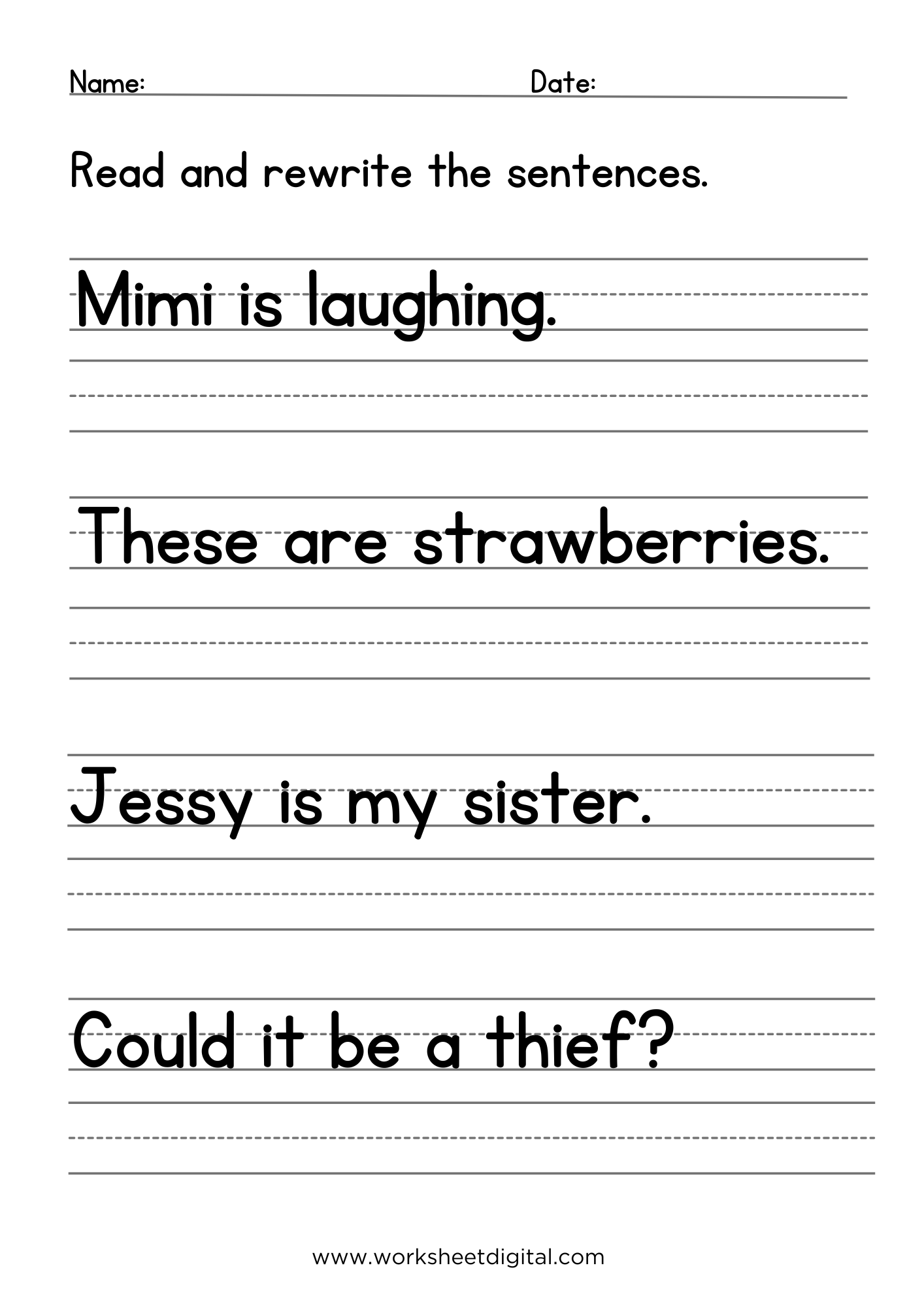 writing worksheet kindergarten