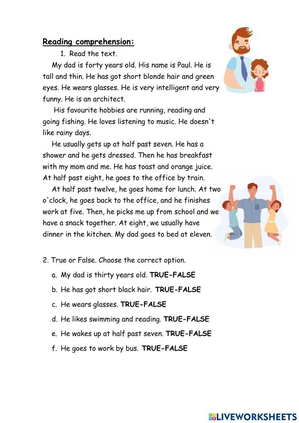 comprehension class 4 worksheet