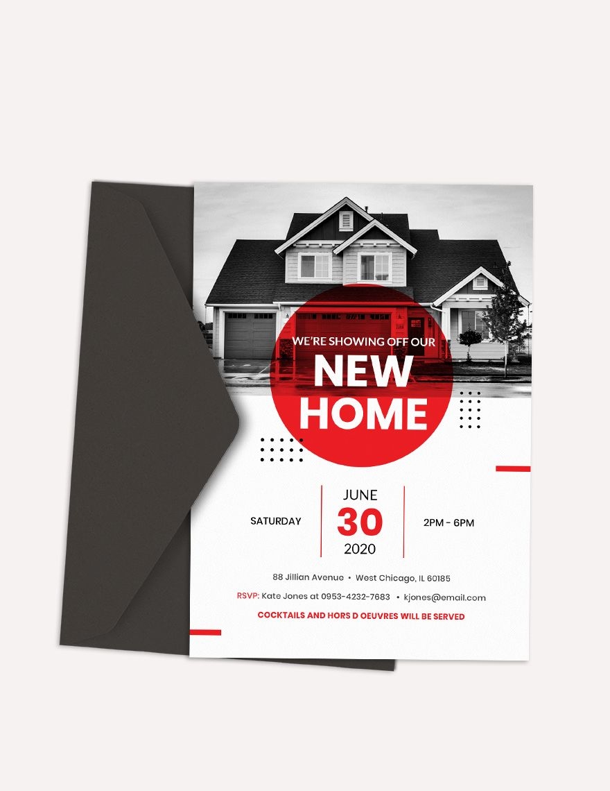 Real Estate Open House Invitation Template In Pages PSD Illustrator