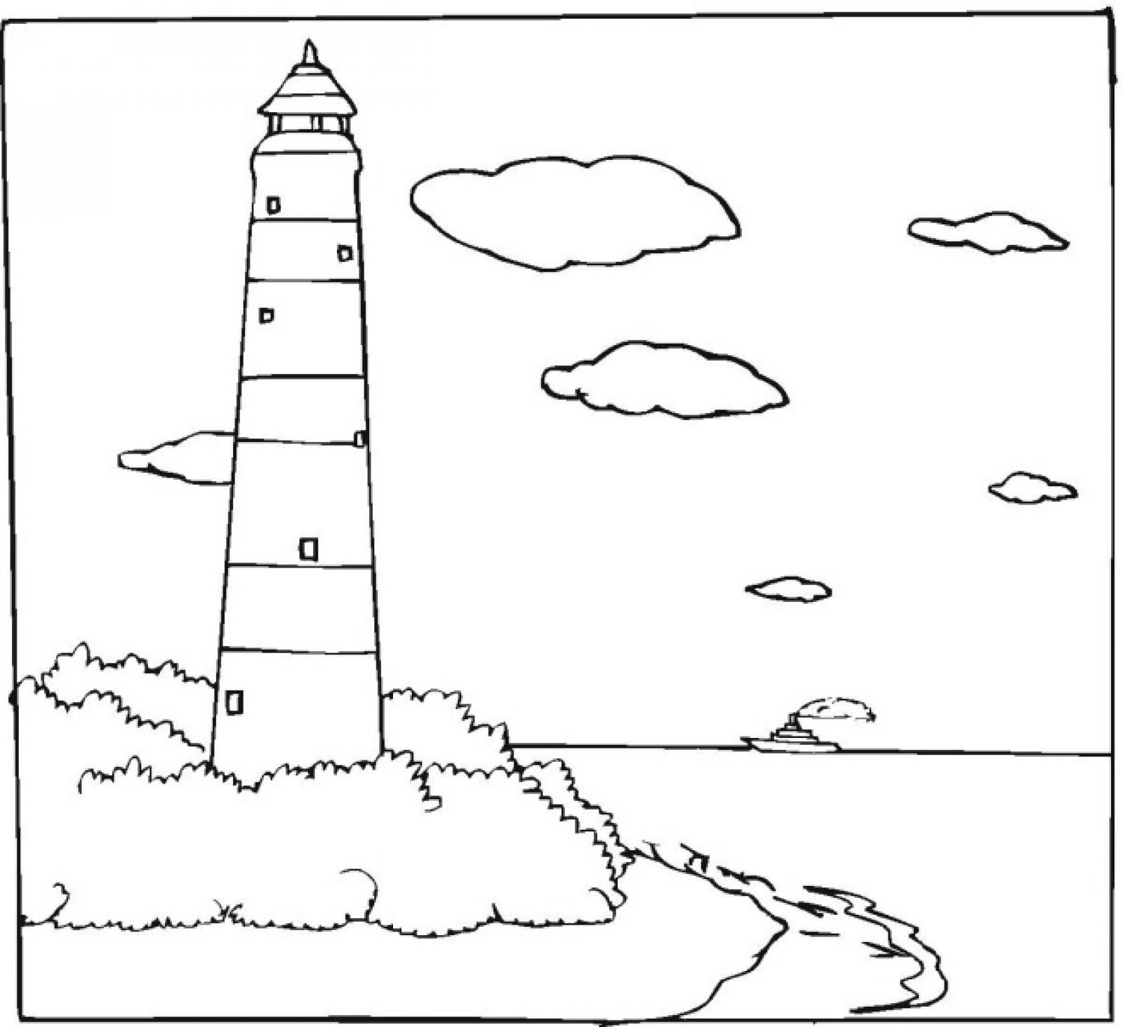 Realistic Lighthouse Coloring Pages Coloring Home