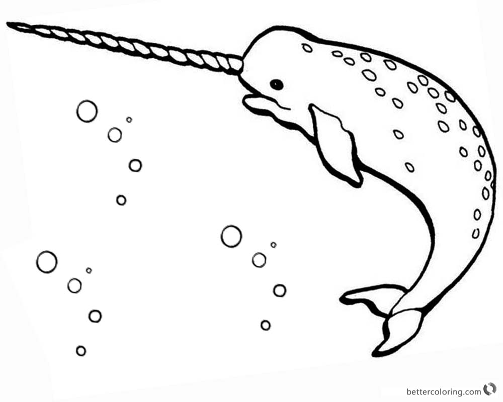 Narwhal Coloring Pages