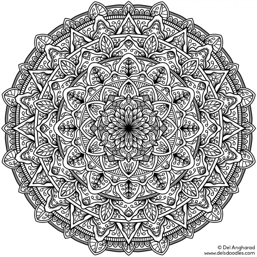 Really Hard Mandala Coloring Page Coloring Home